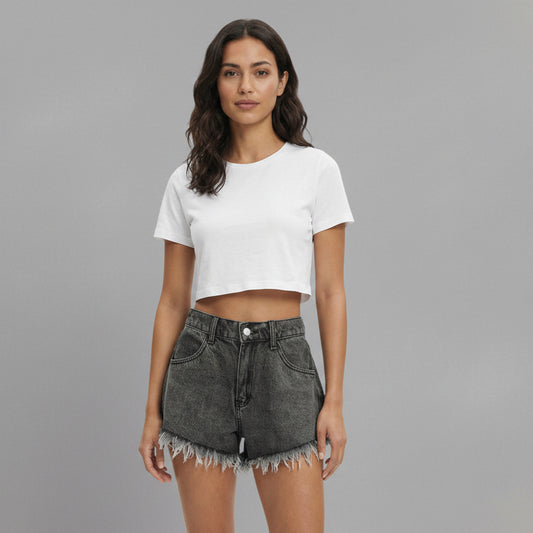 Pantalones Cortos Vaqueros Negros Mujer