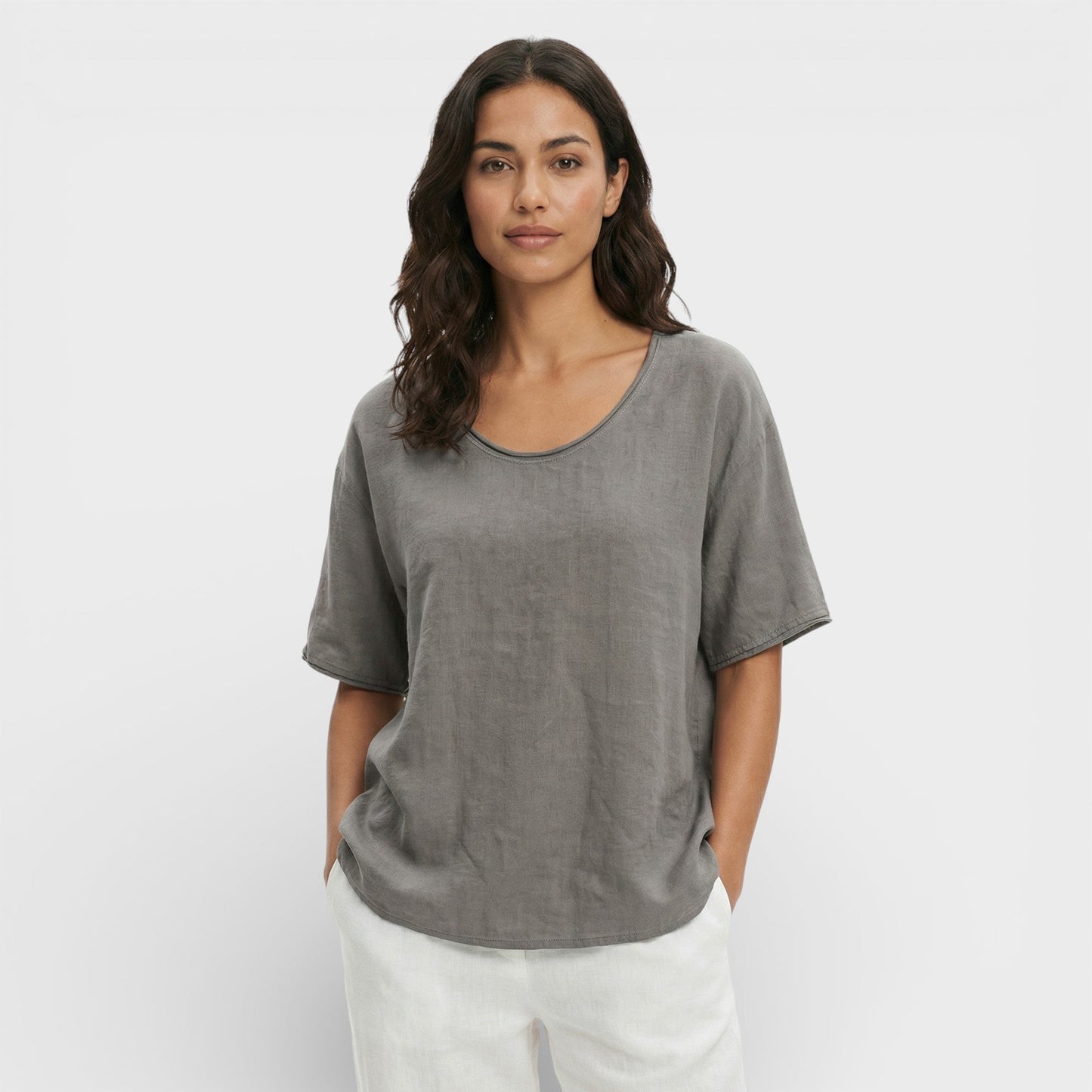 Camiseta Holgada Mujer Escote Pico