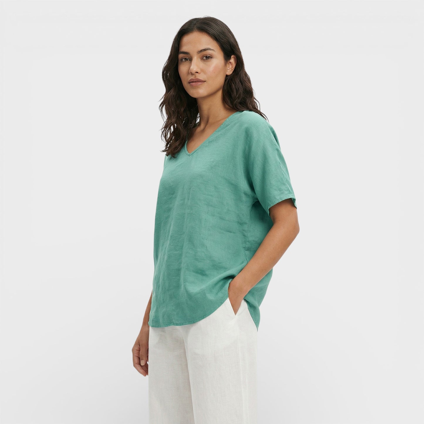 Camiseta Holgada Mujer Escote Pico