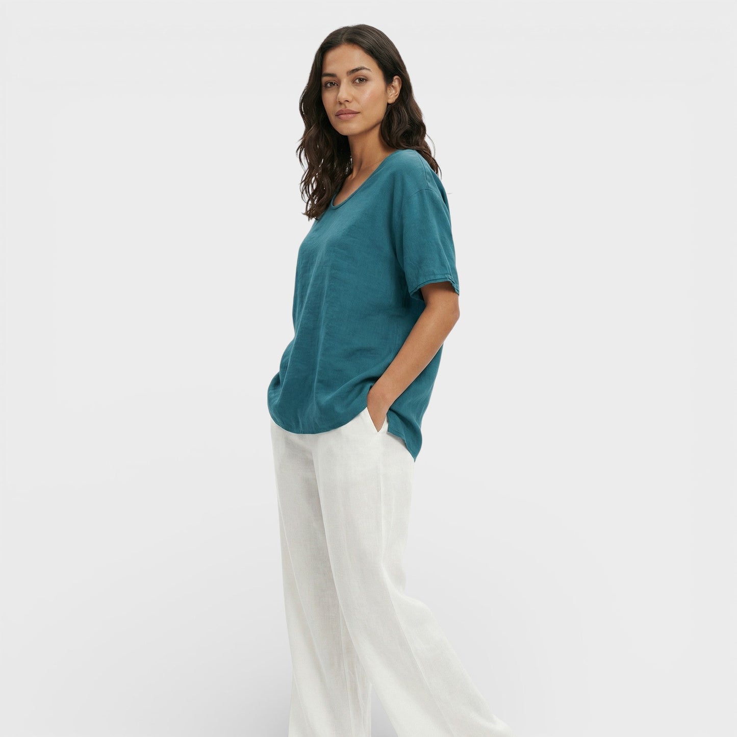 Camiseta Holgada Mujer Escote Pico