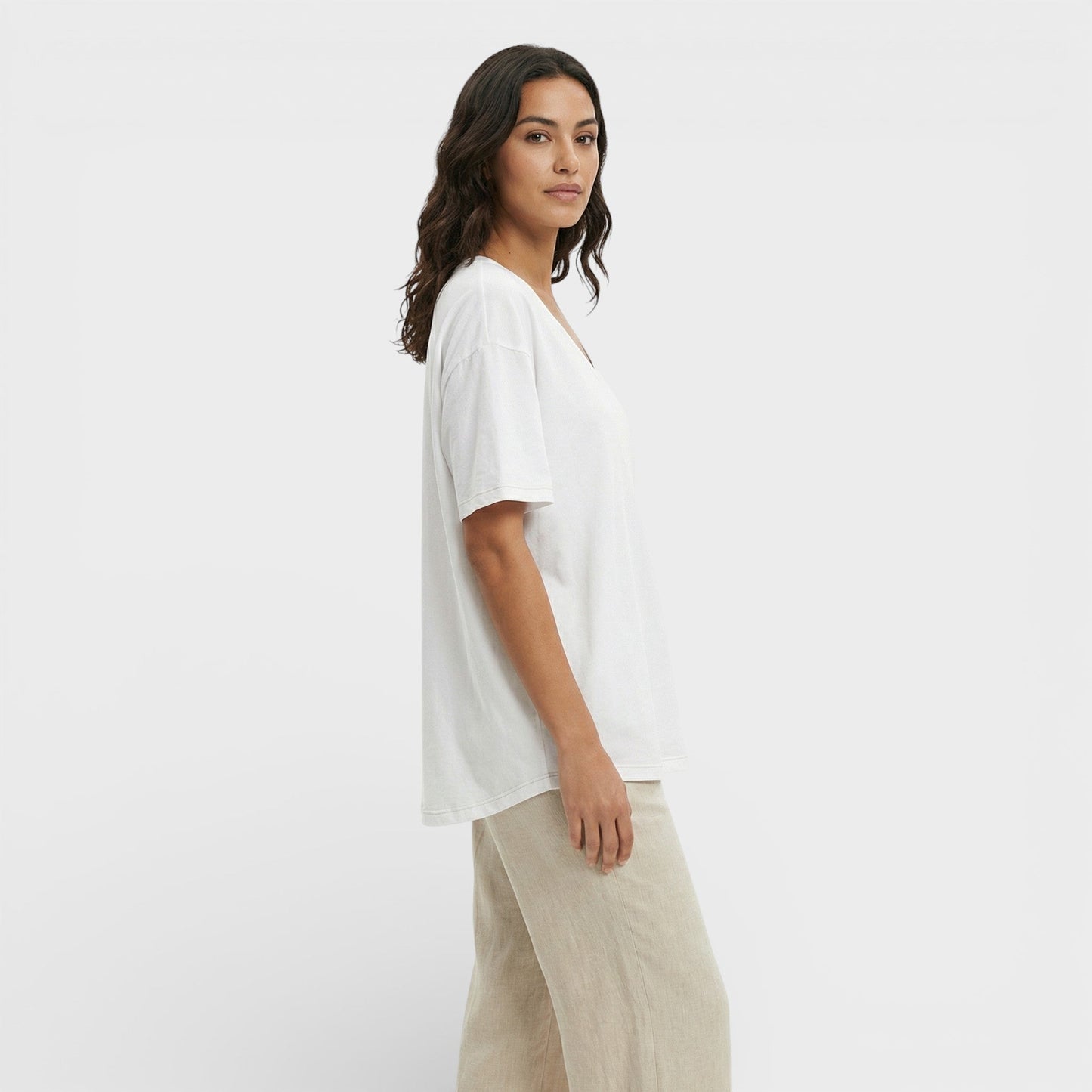 Camiseta Holgada Mujer Escote Pico